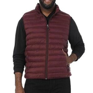 NWT 32 Degrees Down Packable Vest Jacket Burgundy Men’s Size XL